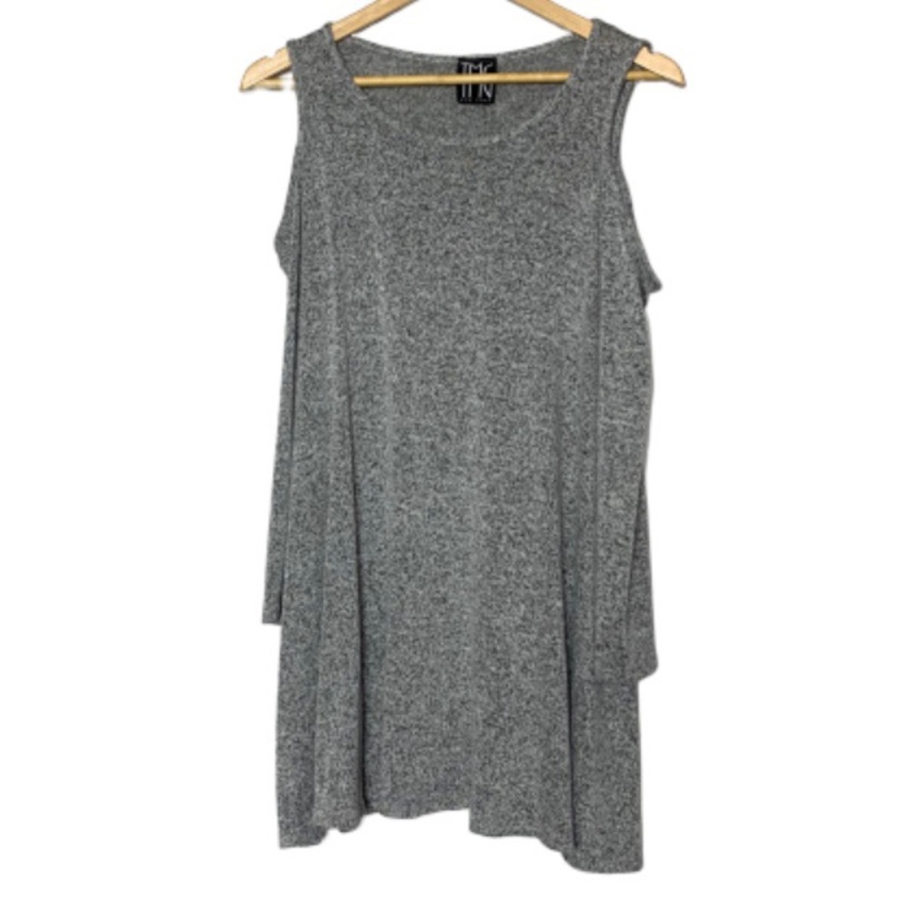 TMG cold shoulder tunic grey EUC L